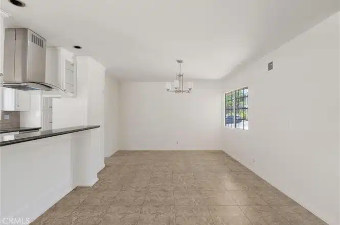 empty room with chandelier in California.